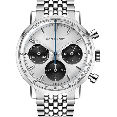 Dan Henry 1964 Silver Panda Tricompax 38mm No Date