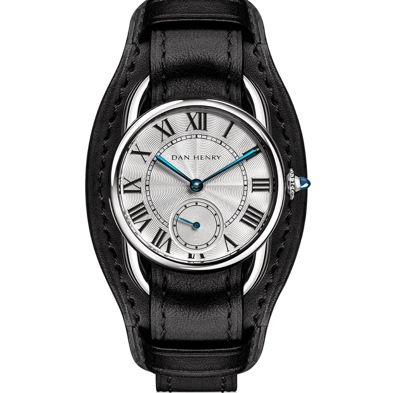 Dan Henry 1900 Silver / Black Strap 28.5mm