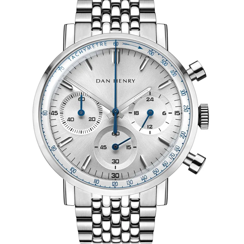 Dan Henry 1964 Silver Tricompax 38mm No Date