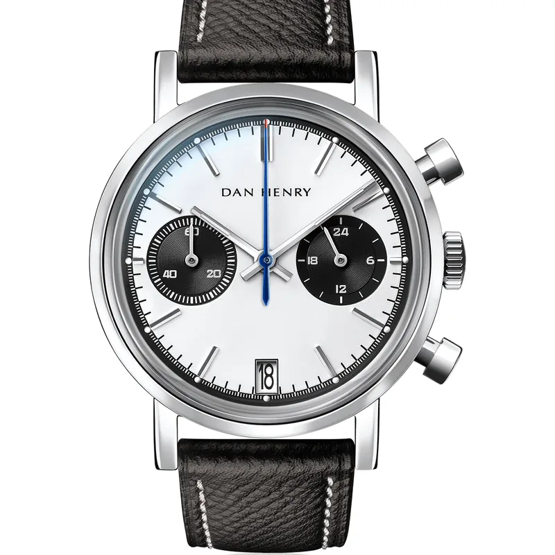 Dan Henry 1964 White Panda Bicompax 36mm Date