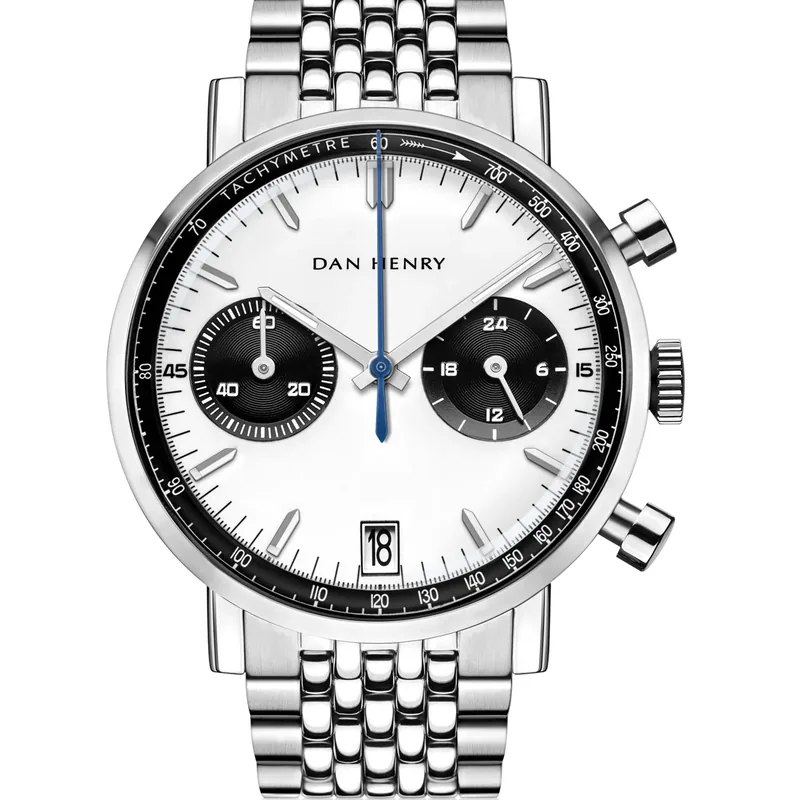 Dan Henry 1964 White Panda Bicompax 38mm Date
