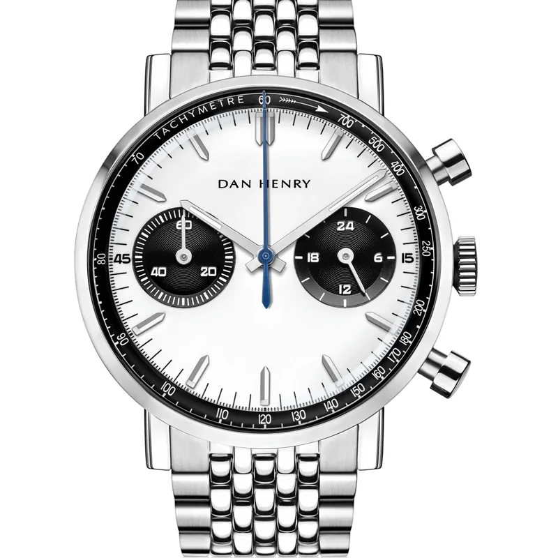 Dan Henry 1964 White Panda Bicompax 38mm No Date