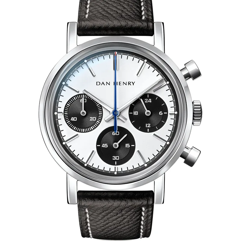 Dan Henry 1964 White Panda Tricompax 36mm No Date