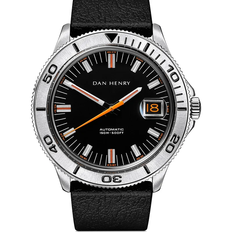 Dan Henry 1975 Black Steel / Automatic / Regular 39mm Date