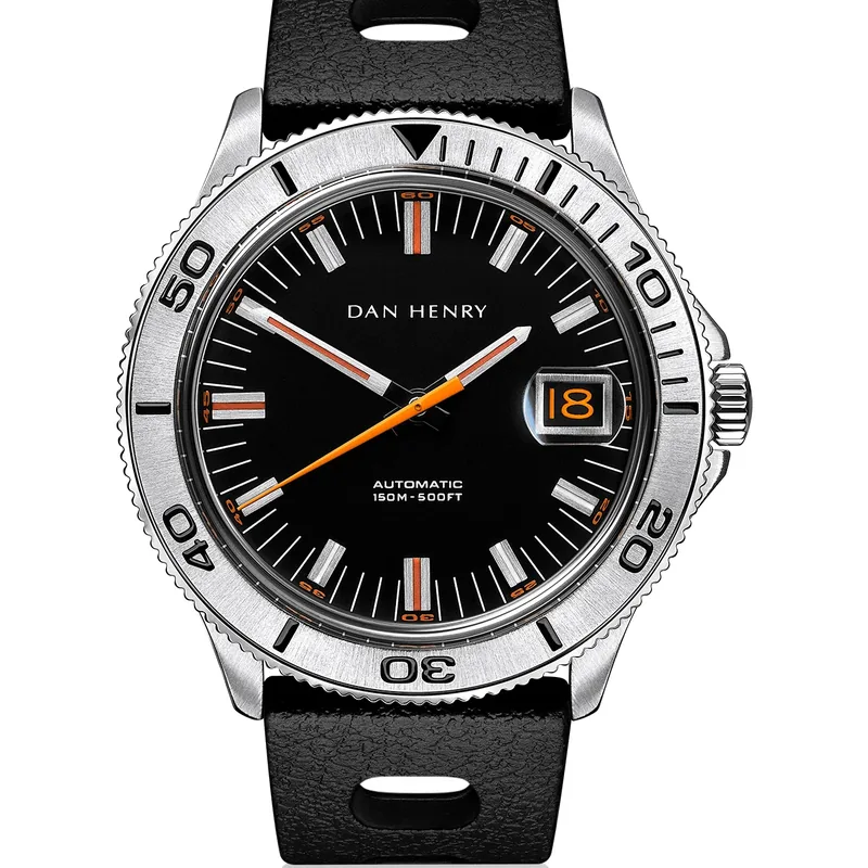 Dan Henry 1975 Black Steel / Automatic / Tropic 39mm Date
