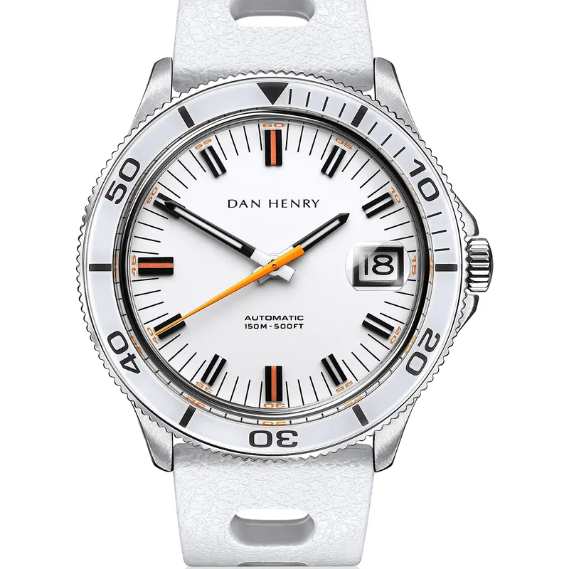 Dan Henry 1975 White / Automatic / Tropic 39mm Date
