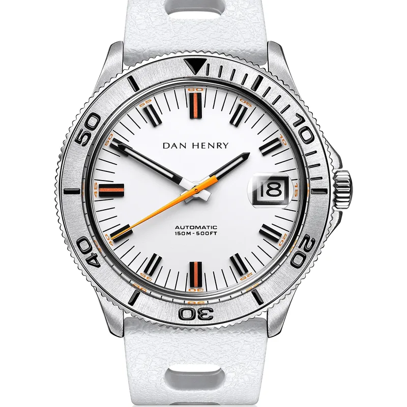 Dan Henry 1975 White Steel / Automatic / Tropic 39mm Date