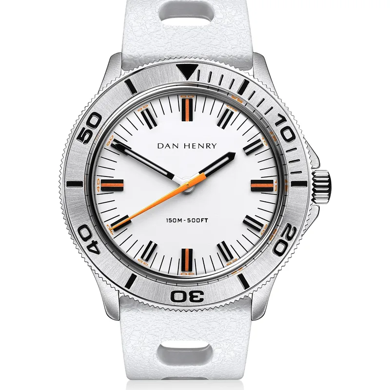 Dan Henry 1975 White Steel / Quartz / Tropic 37mm No Date