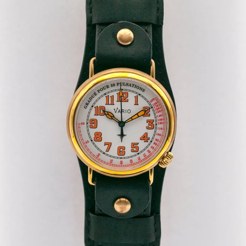 Vario Vario 1918 Medic Brass White Dial with Orange Lume