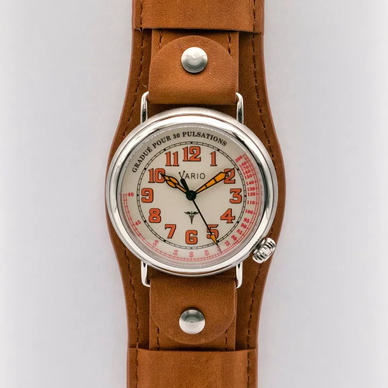 Vario Vario 1918 Medic Cream Dial with Orange Lume