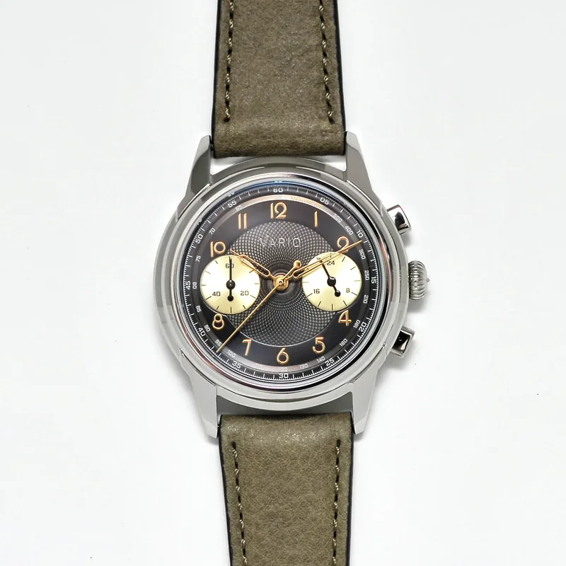 Vario Vario Empire Gunmetal Tuxedo Tachymètre MecaQuartz Chronograph Watch