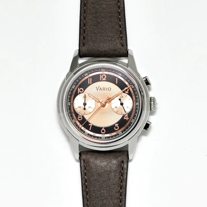 Vario Vario Empire Salmon Tuxedo Tachymètre MecaQuartz Chronograph Watch