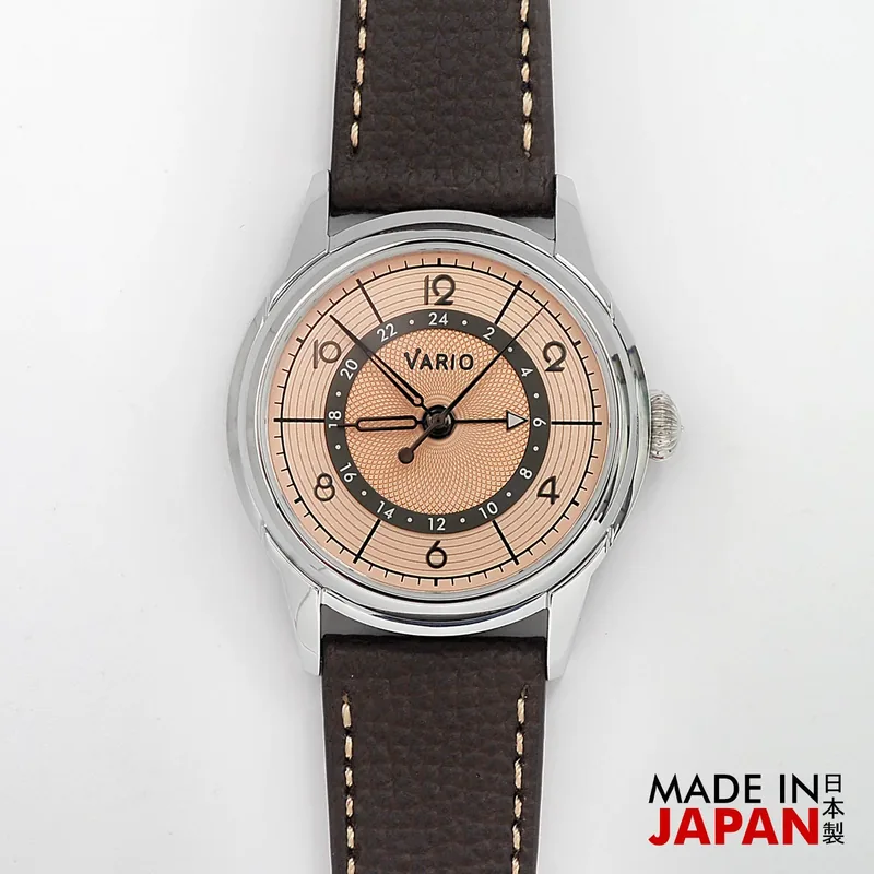 Vario Vario Empire Seasons True GMT Autumn Salmon Automatic Dress Watch