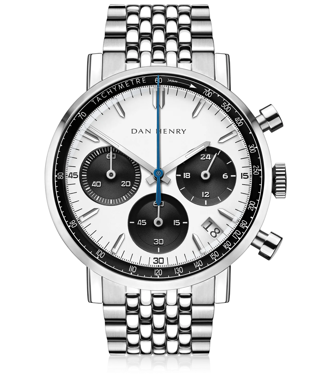 Dan Henry 1964 White Panda Tricompax 38mm Date image 1 of 1