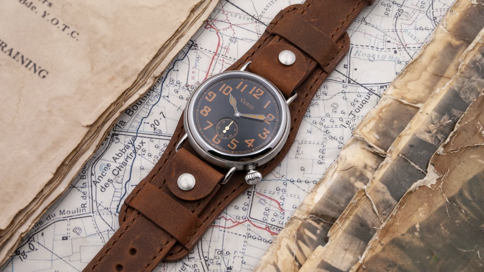 Vario Vario 1918 Trench Black Dial with Orange Lume Watch image 2 of 5