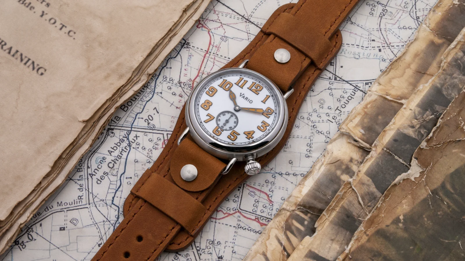 Vario Vario 1918 Trench White Dial with Orange Lume Watch image 2 of 5