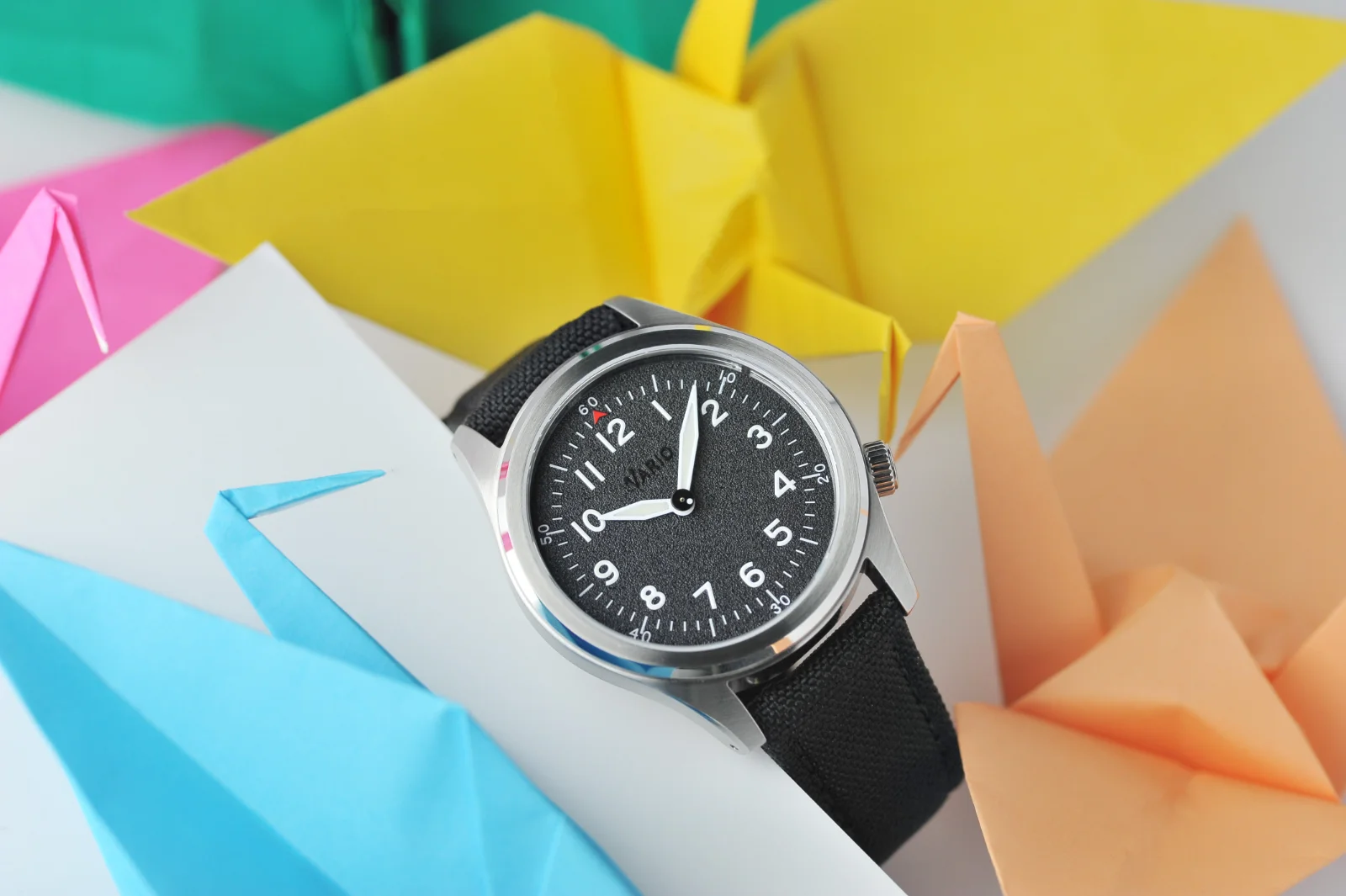 Vario Vario 1945 A-11S Solar Quartz Raven Black Field Watch image 2 of 5