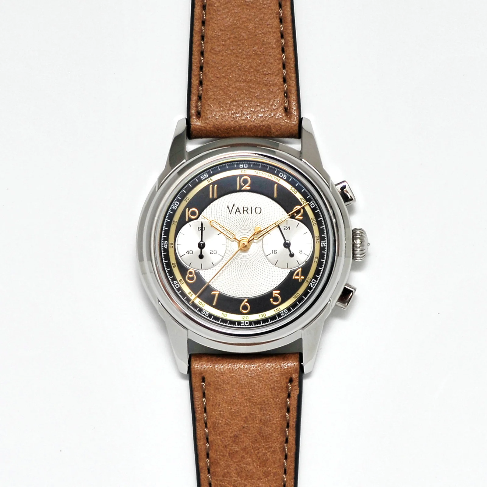 Vario Vario Empire White Tuxedo Gold Tachymètre MecaQuartz Chronograph Watch image 1 of 4