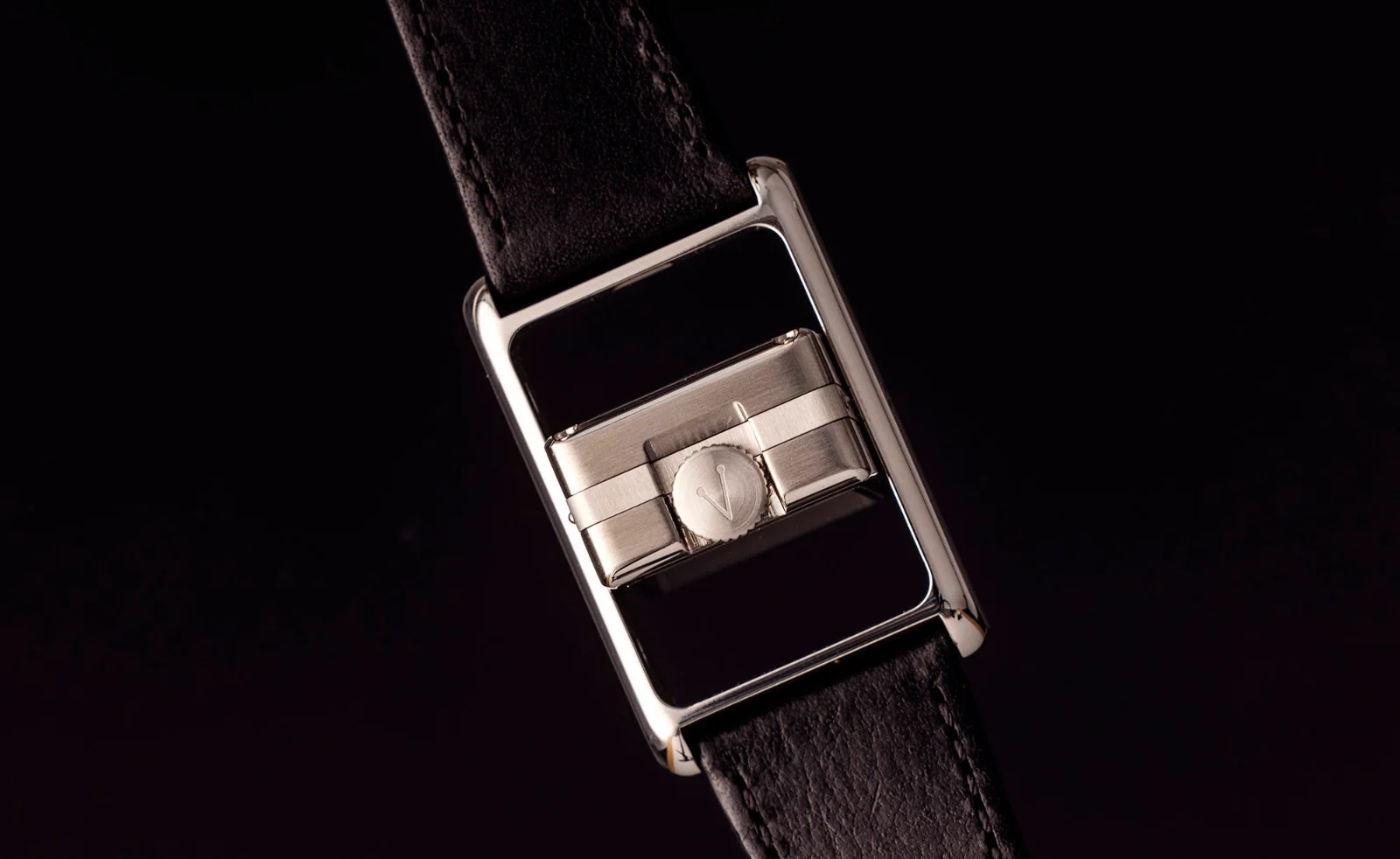 Vario Vario VERSA Reversible Dual Time Gunmetal-White Enamel Quartz Watch image 2 of 5
