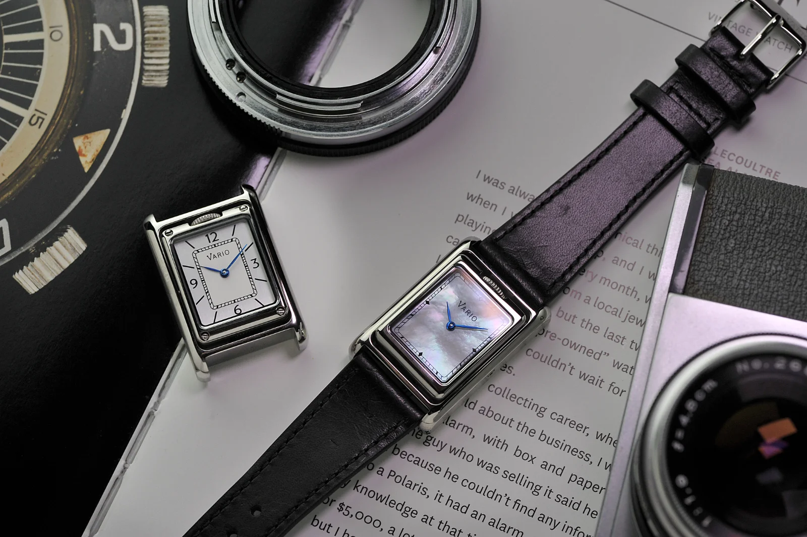 Vario Vario VERSA Reversible Dual Time Silver-White MoP Quartz Watch image 2 of 5
